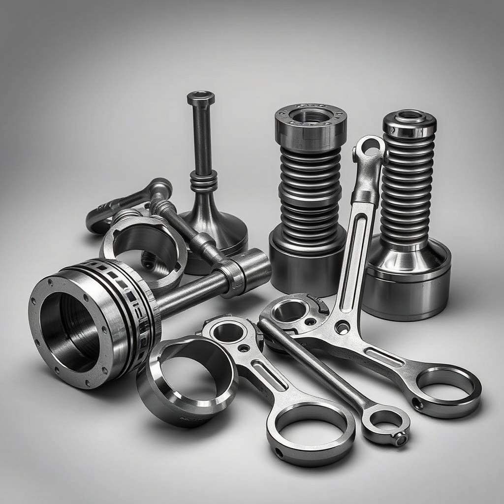 Forged steel automotive components including crankshafts and connecting rods