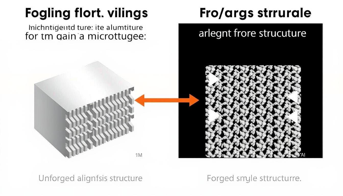 Forging process aligning the grain structure of aluminum