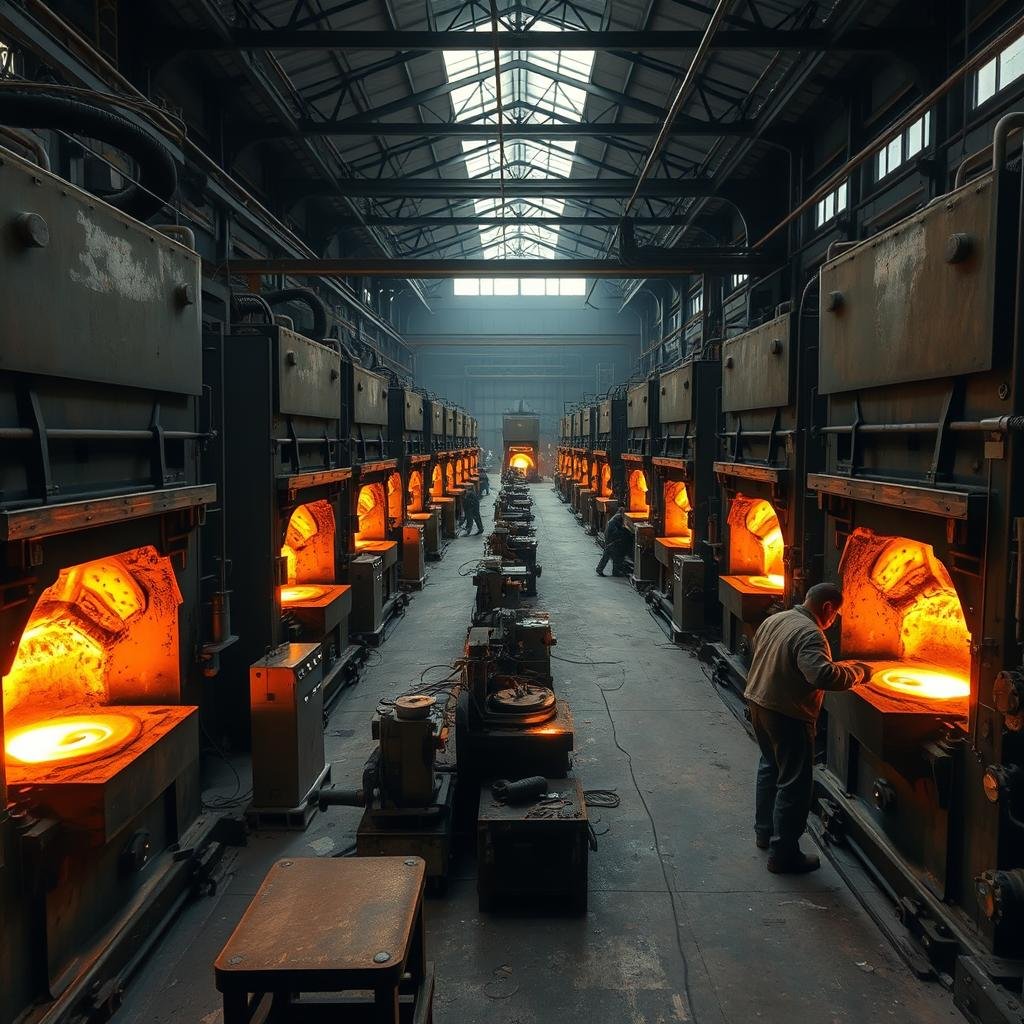 Forging process at MAIKONG metal forge facility