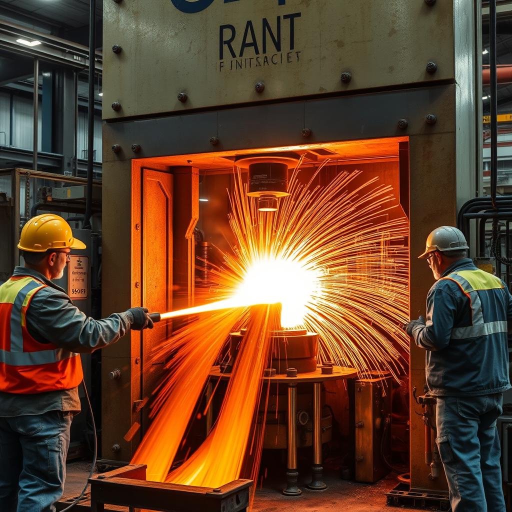 Forging process at MAIKONG quality aluminum forge orange facility