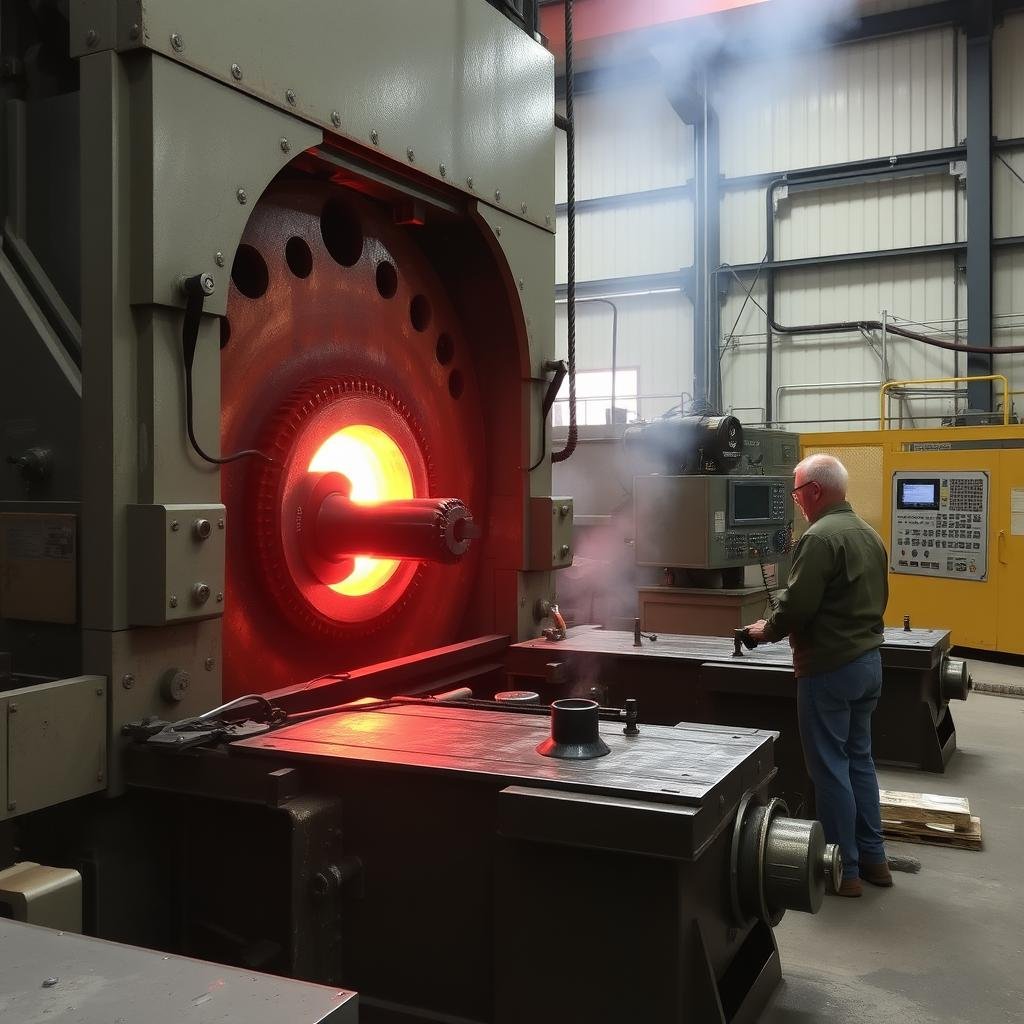 Forging process at MAIKONG showing metal forming