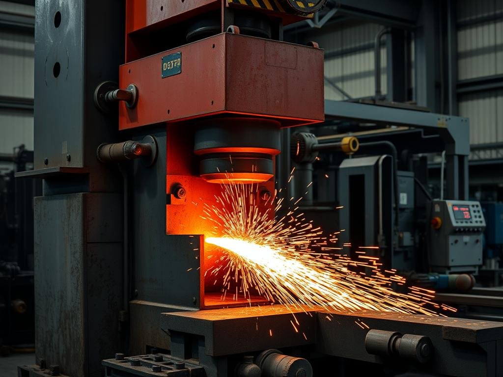 Forging process with hydraulic press forming steel components