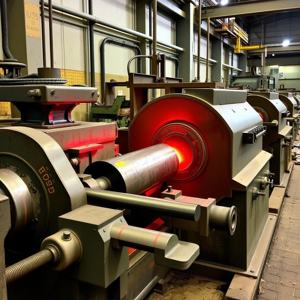 Forging rolls pre-forming metal before hammer forging