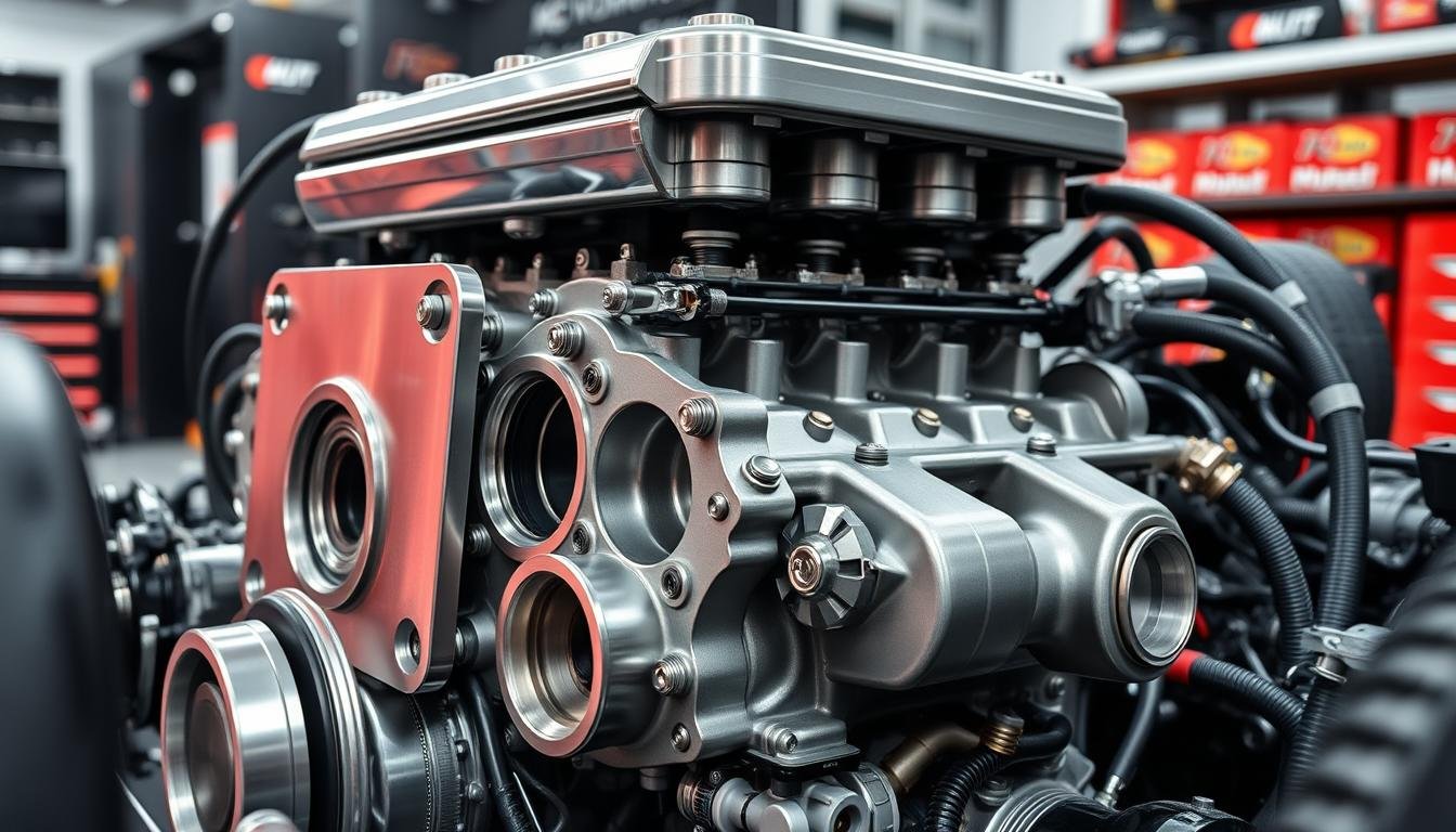 High-performance racing engine with forged aluminum block High-performance racing engine with forged aluminum block