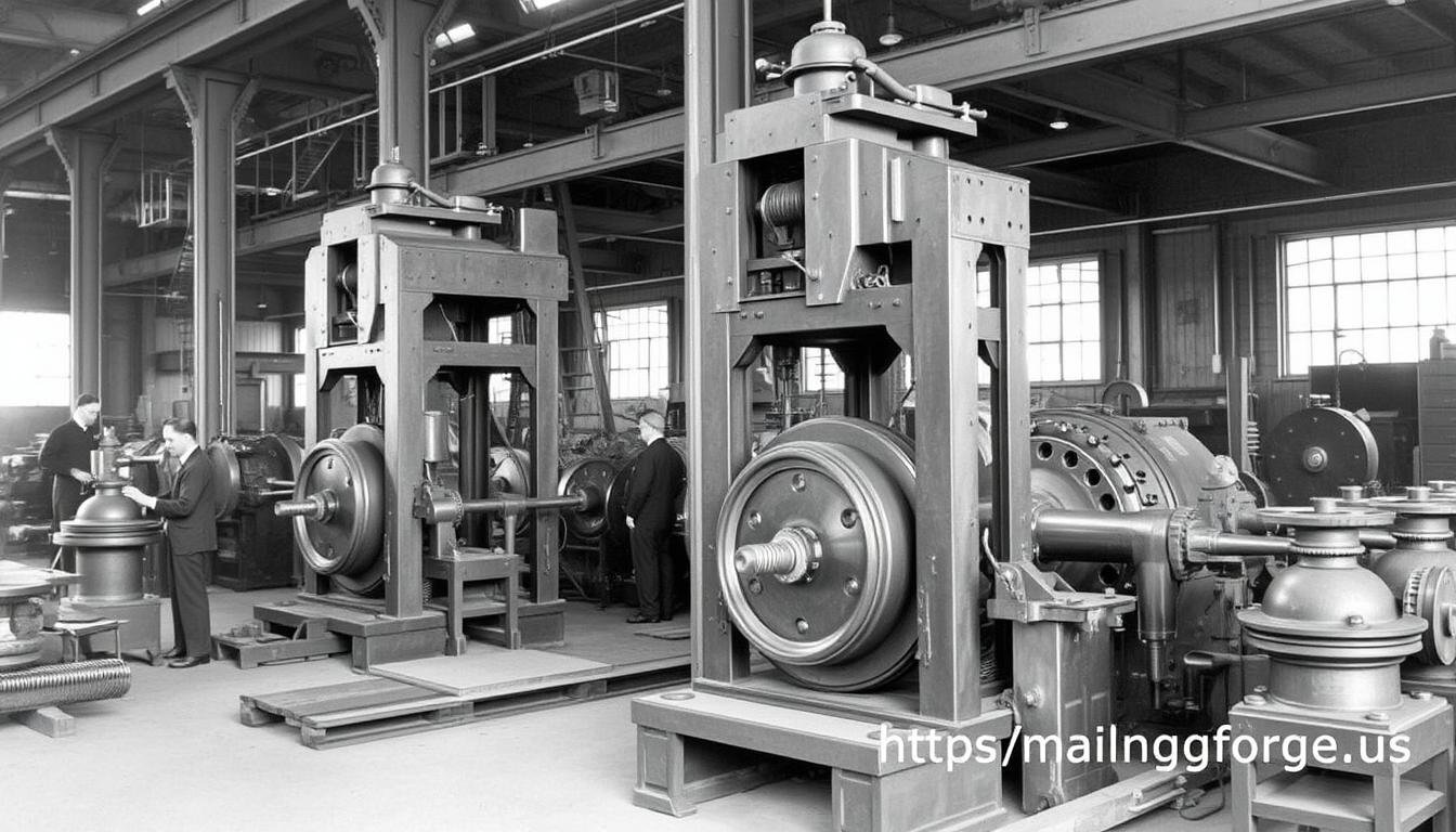 Historical brass extrusion equipment showing the evolution of brass extrusion technology