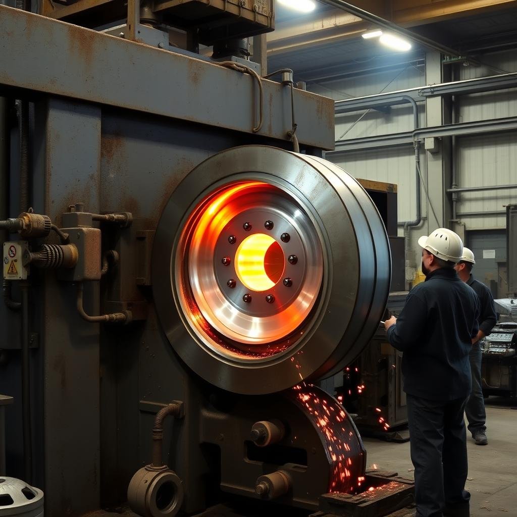 Hot forging process for machined forged aluminum center wheel Hot forging process for machined forged aluminum center wheel