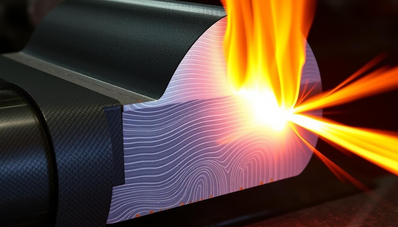 Hot forging process of aluminum components at MAIKONG showing the material flow and grain structure