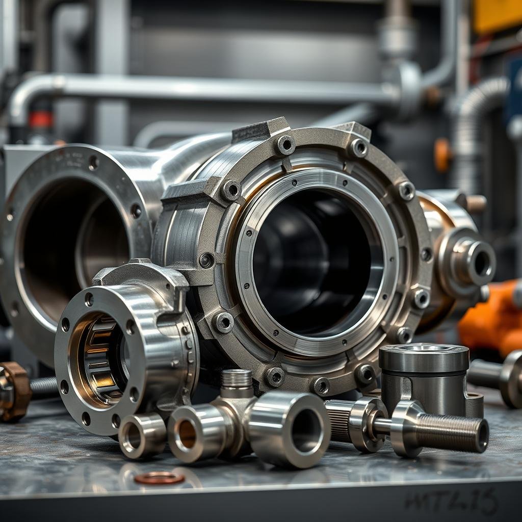 Industrial equipment parts manufactured using billet machining