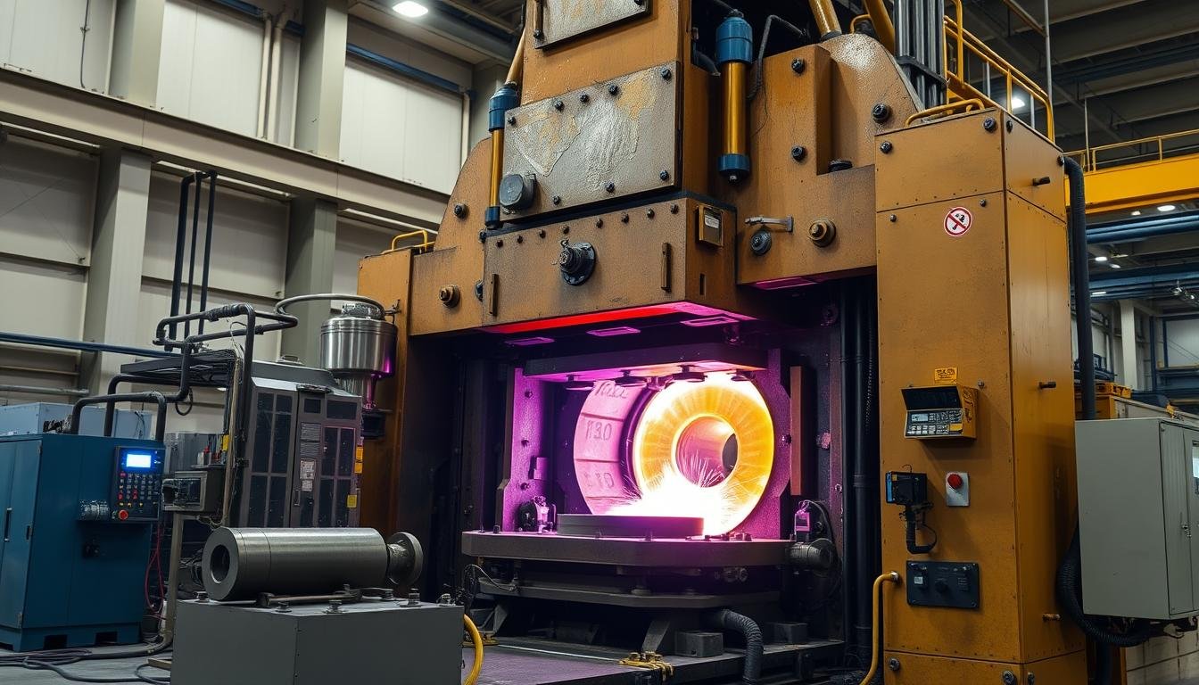 Industrial forging press in operation at MAIKONG manufacturing facility