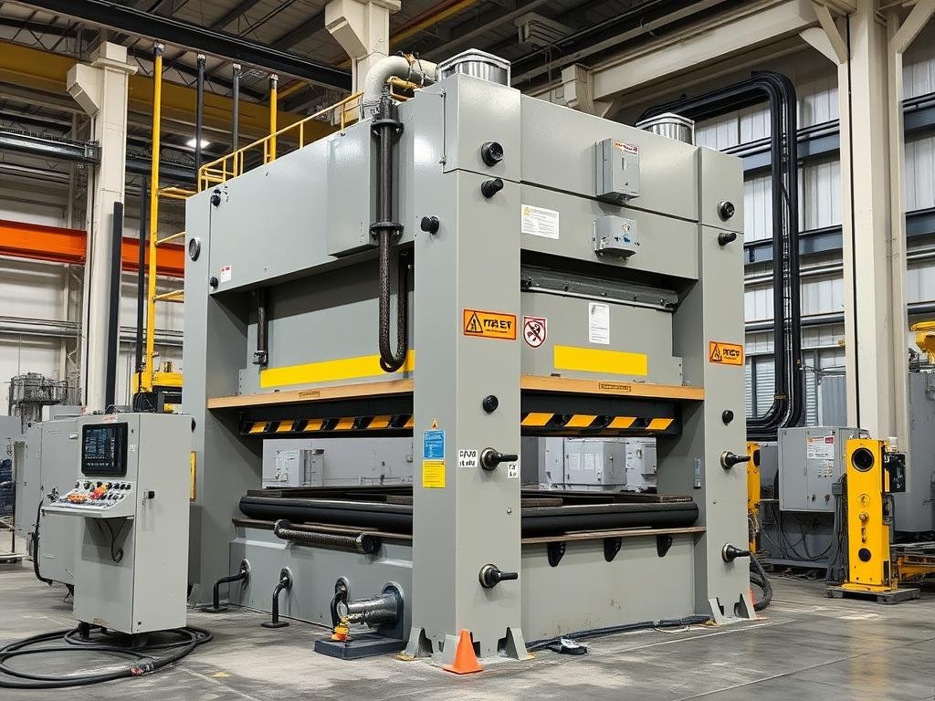 Industrial hydraulic press used for steel forging