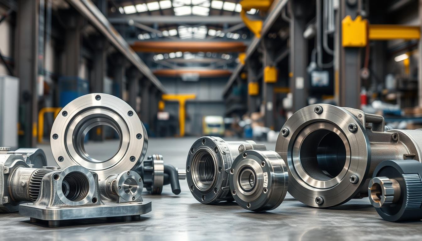 Industrial machinery components made from both forged aluminum and machined steel Industrial machinery components made from both forged aluminum and machined steel