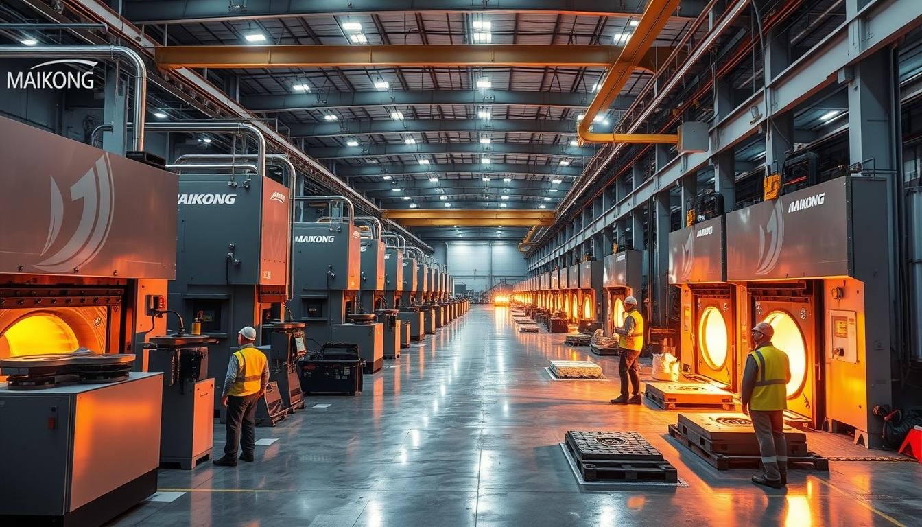 MAIKONG Aluminum Forging Factory production floor with hydraulic presses and forging equipment