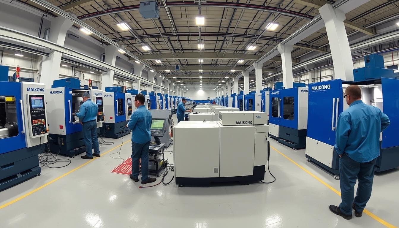 MAIKONG Factory CNC machining center with multiple machines in operation MAIKONG Factory CNC machining center with multiple machines in operation