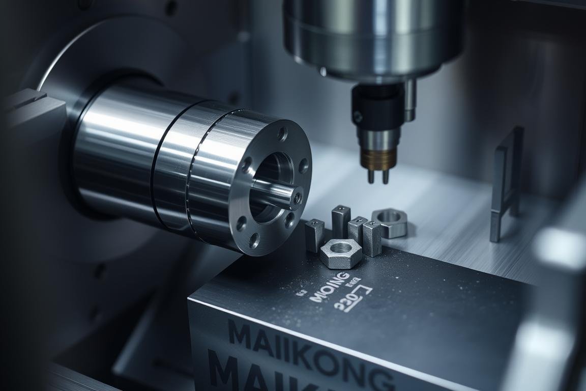 MAIKONG Factory Swiss-type CNC machine producing small precision components MAIKONG Factory Swiss-type CNC machine producing small precision components