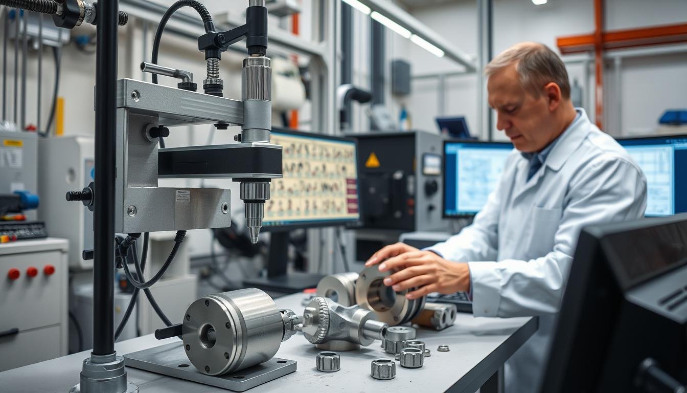 MAIKONG Quality Control process showing inspection of custom metal manufactured components MAIKONG Quality Control process showing inspection of custom metal manufactured components