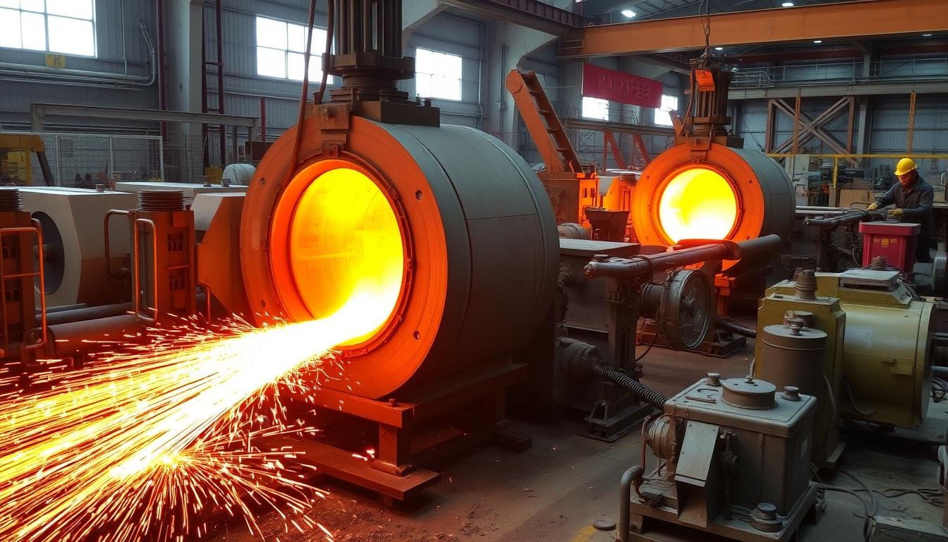 MAIKONG aluminum forging process showing hot forging operation