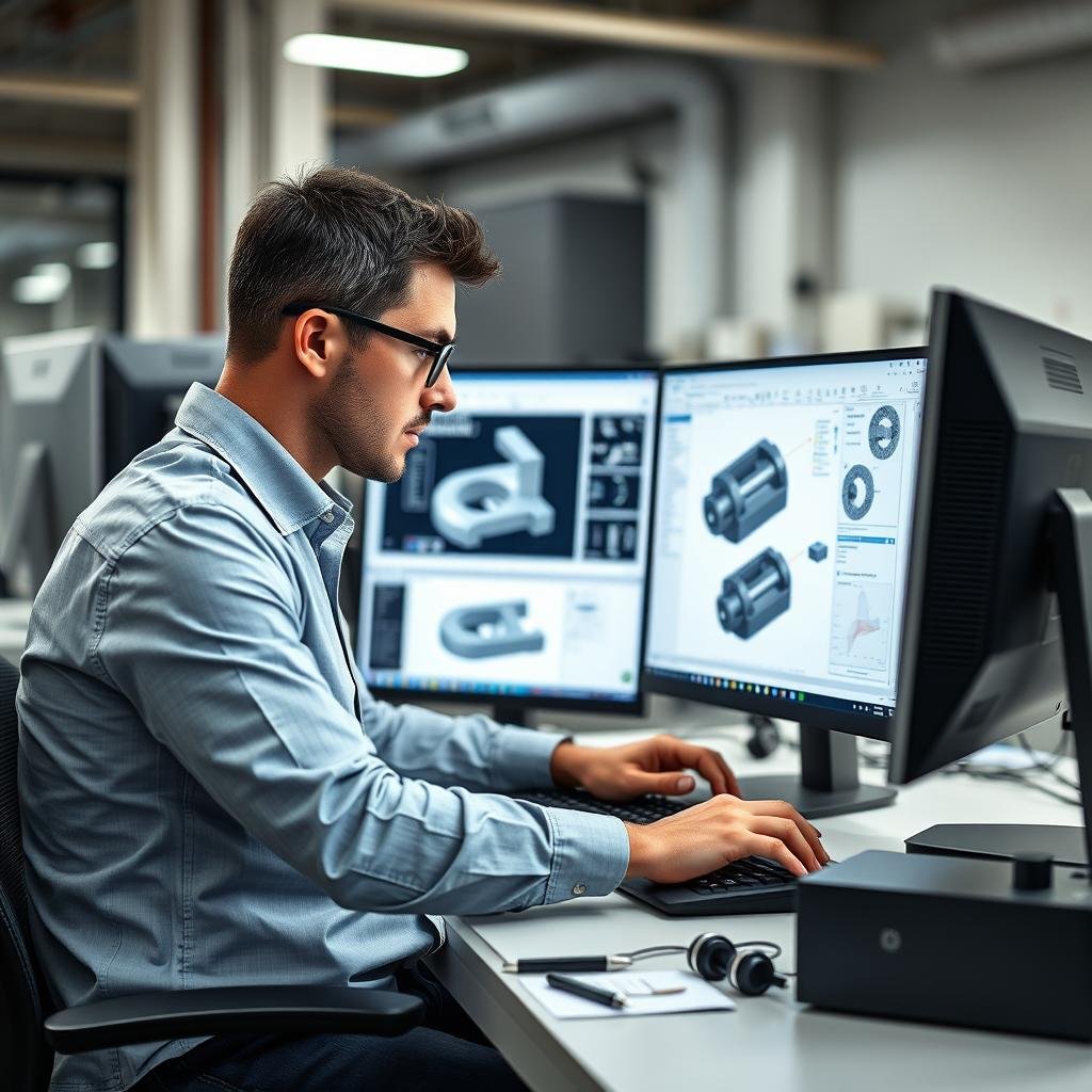 MAIKONG engineer using CAD software for aluminum forging design