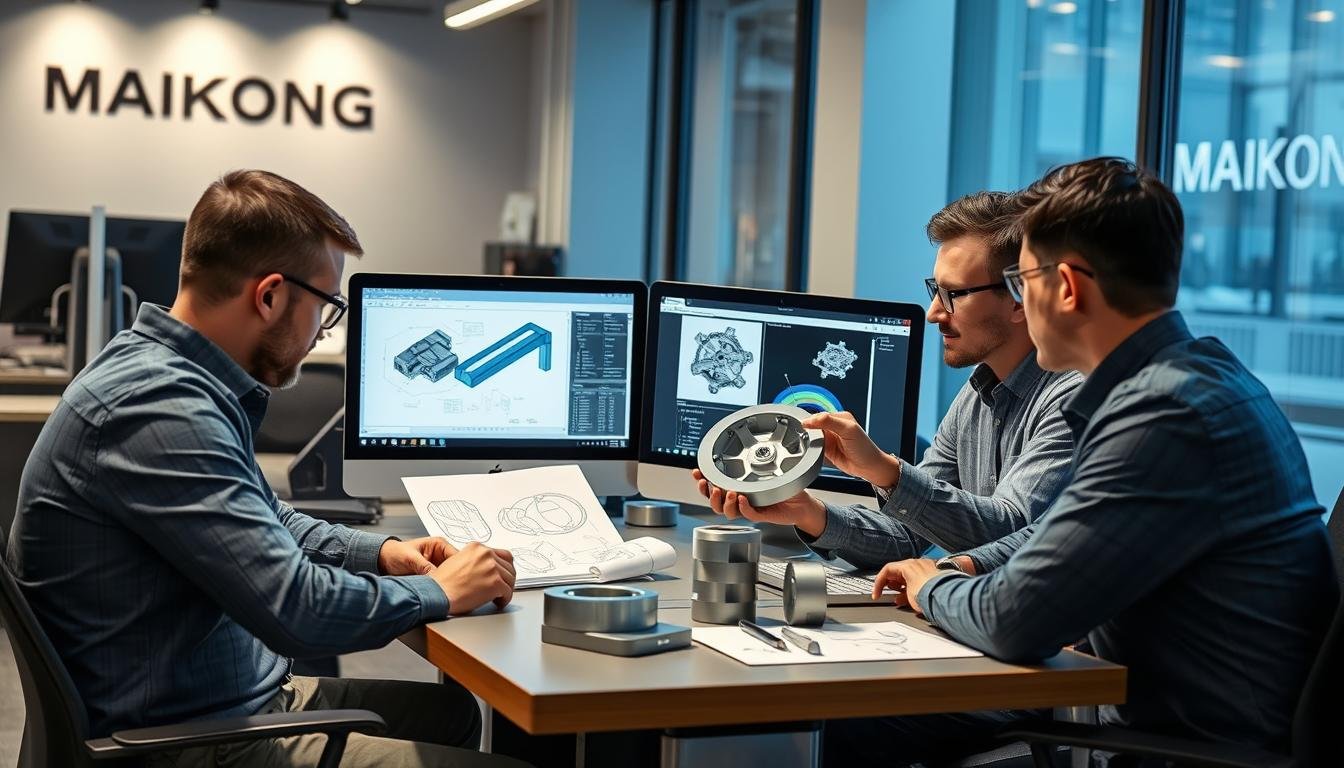 MAIKONG engineering team collaborating on forged aluminum project