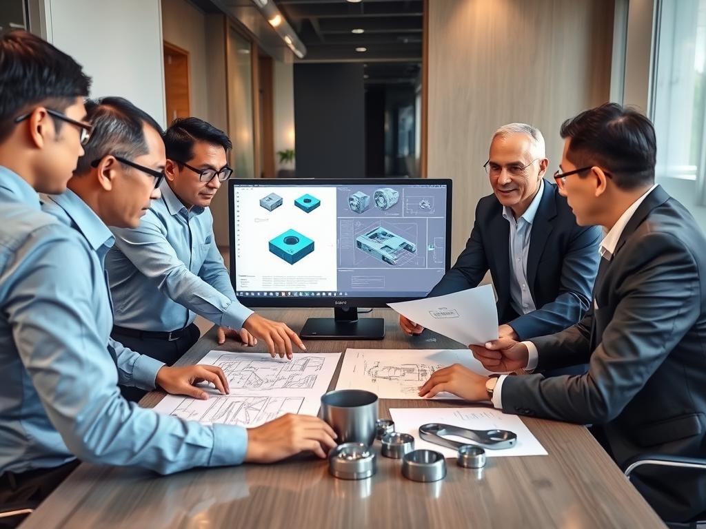 MAIKONG engineering team discussing aluminum forging project specifications