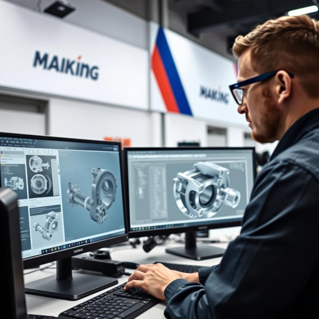 MAIKONG engineers using CAD/CAM software for aluminum forging design optimization