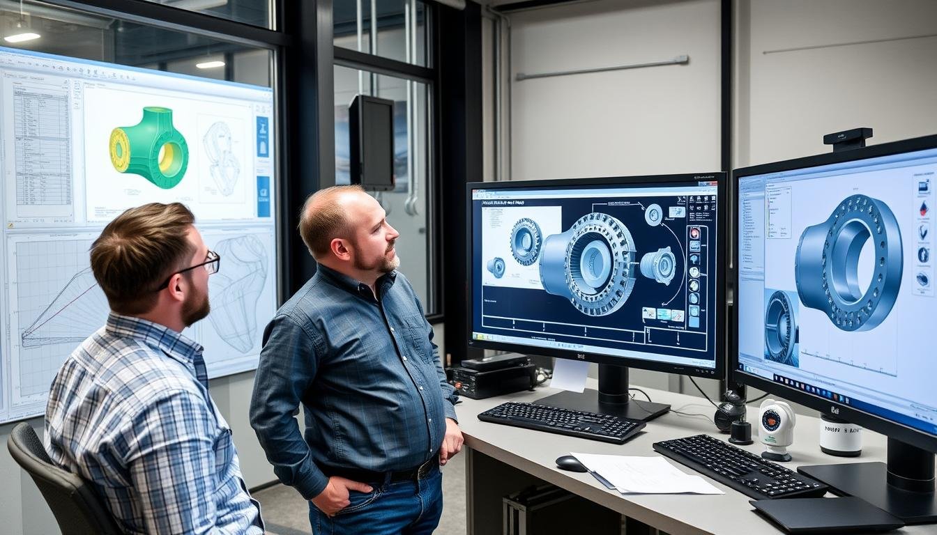 MAIKONG engineers using CAD/CAM software to design aluminum forging dies