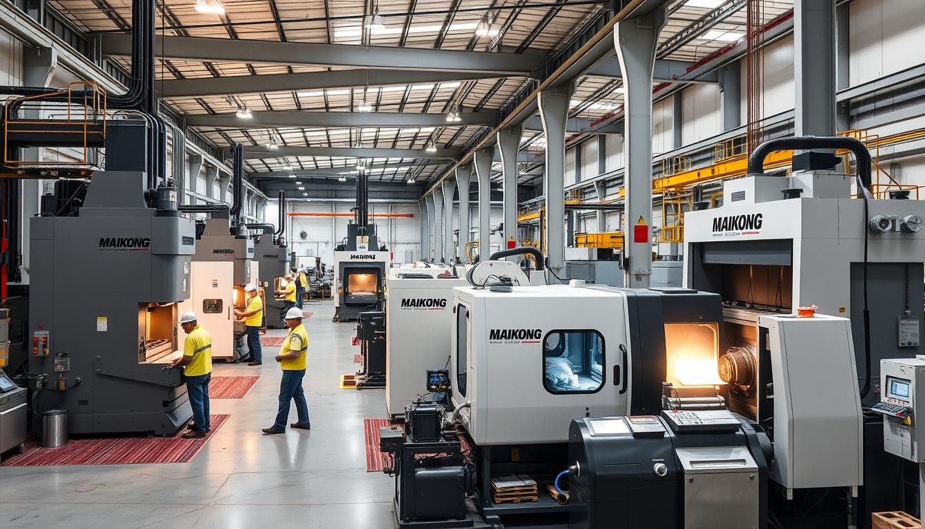 MAIKONG metal forge facility in Shenzhen showing advanced manufacturing equipment and forging operations