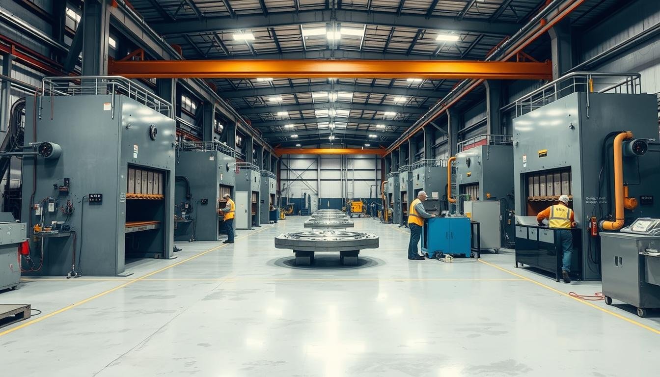 MAIKONG quality aluminum forge orange facility with hydraulic presses and precision equipment