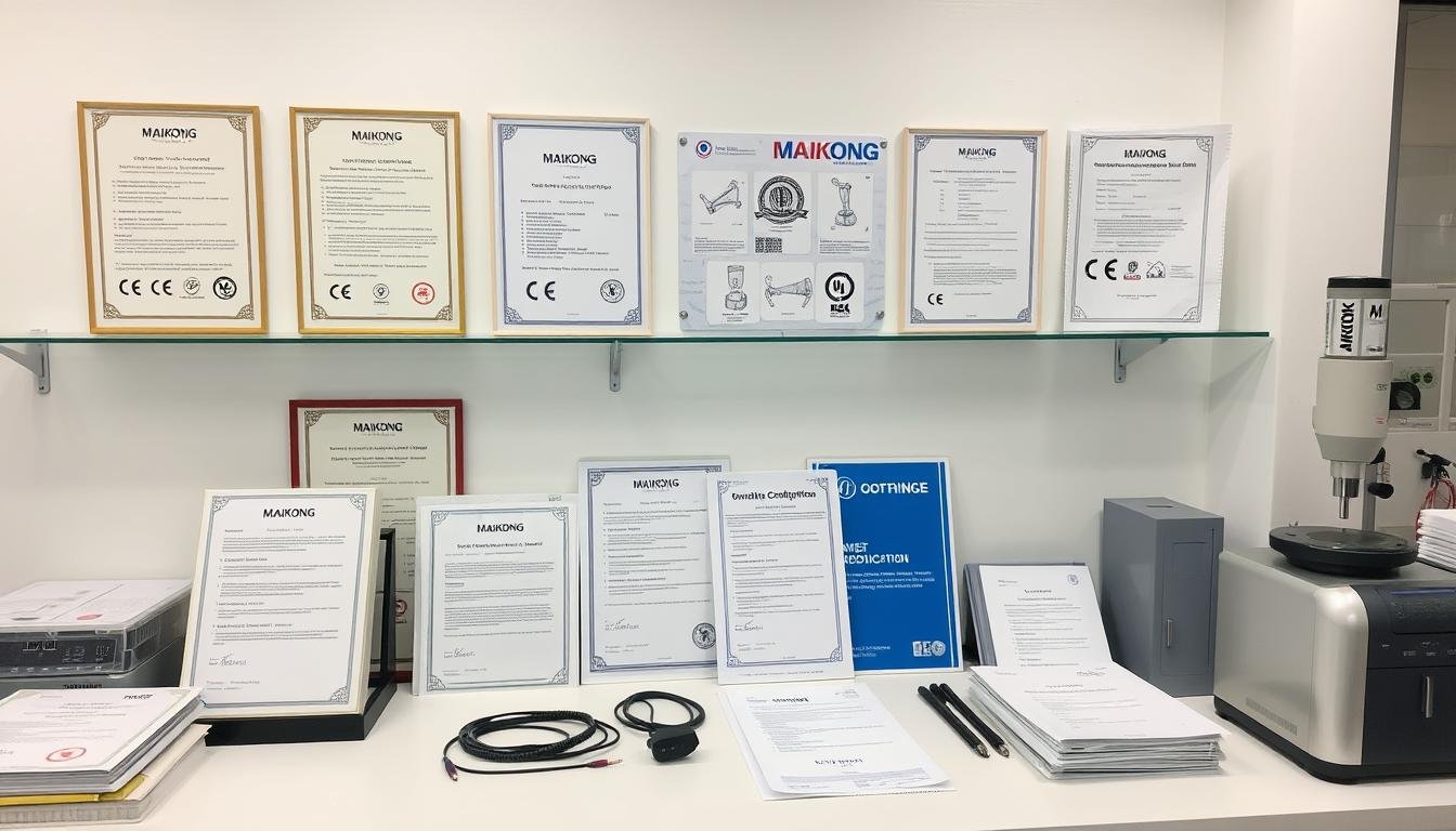 MAIKONG quality certification documents and testing equipment