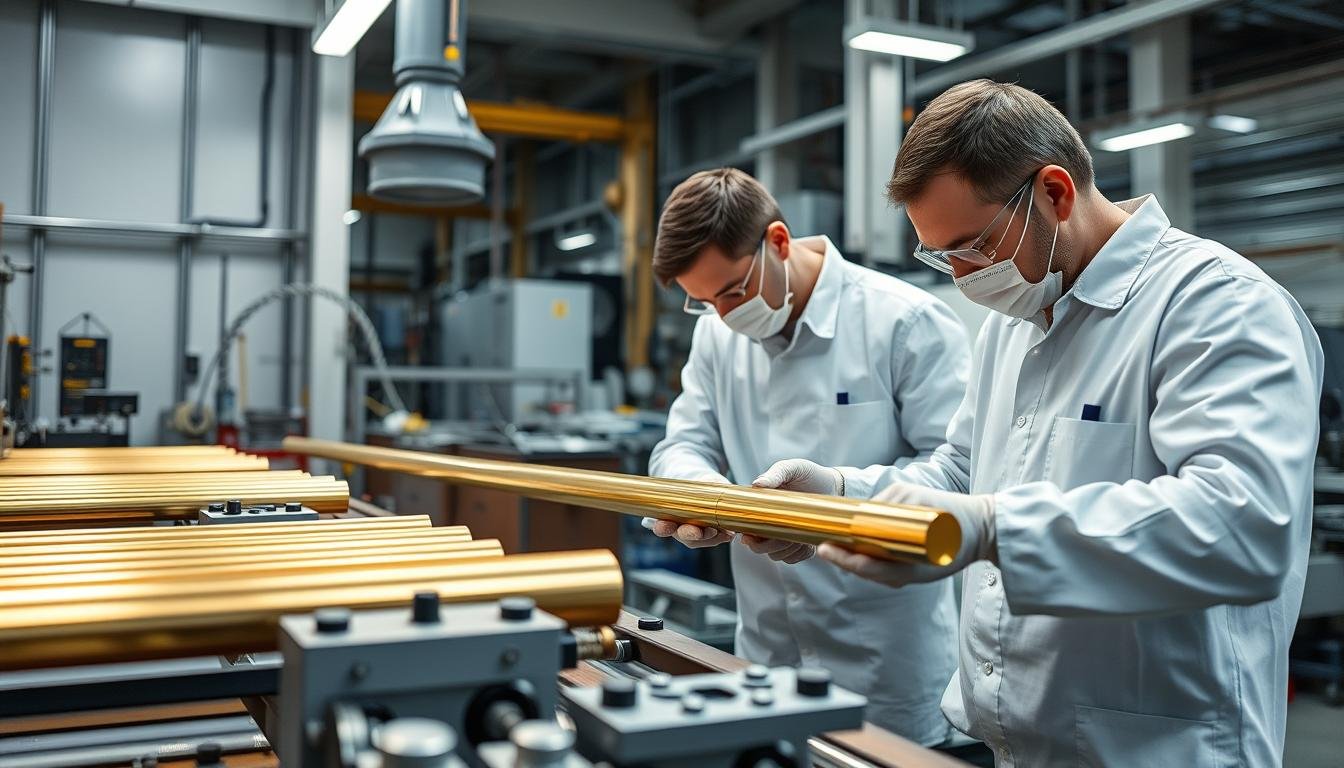 MAIKONG team members working on brass extrusion production with advanced equipment - https://maikongforge.us MAIKONG team members working on brass extrusion production with advanced equipment - https://maikongforge.us