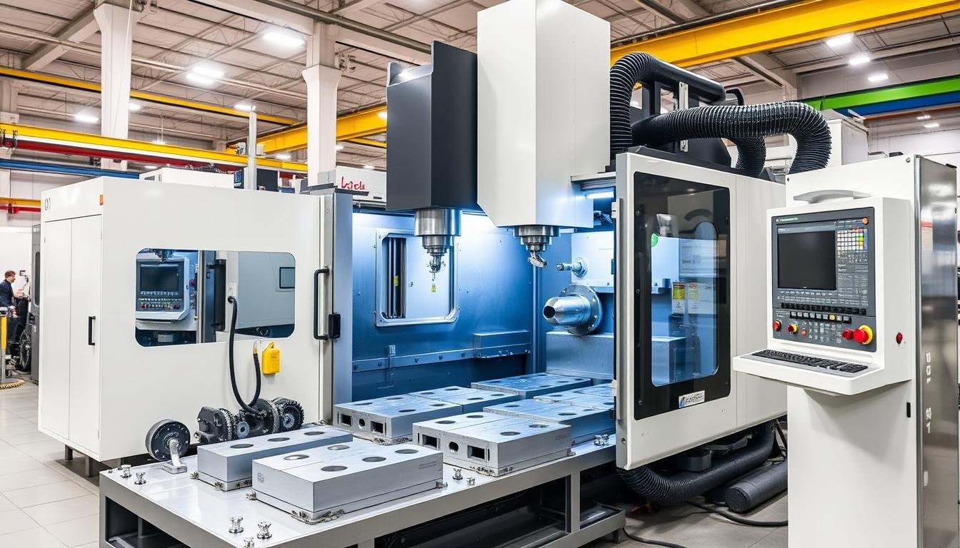 MAIKONG's CNC machining center processing aluminum forged components MAIKONG's CNC machining center processing aluminum forged components