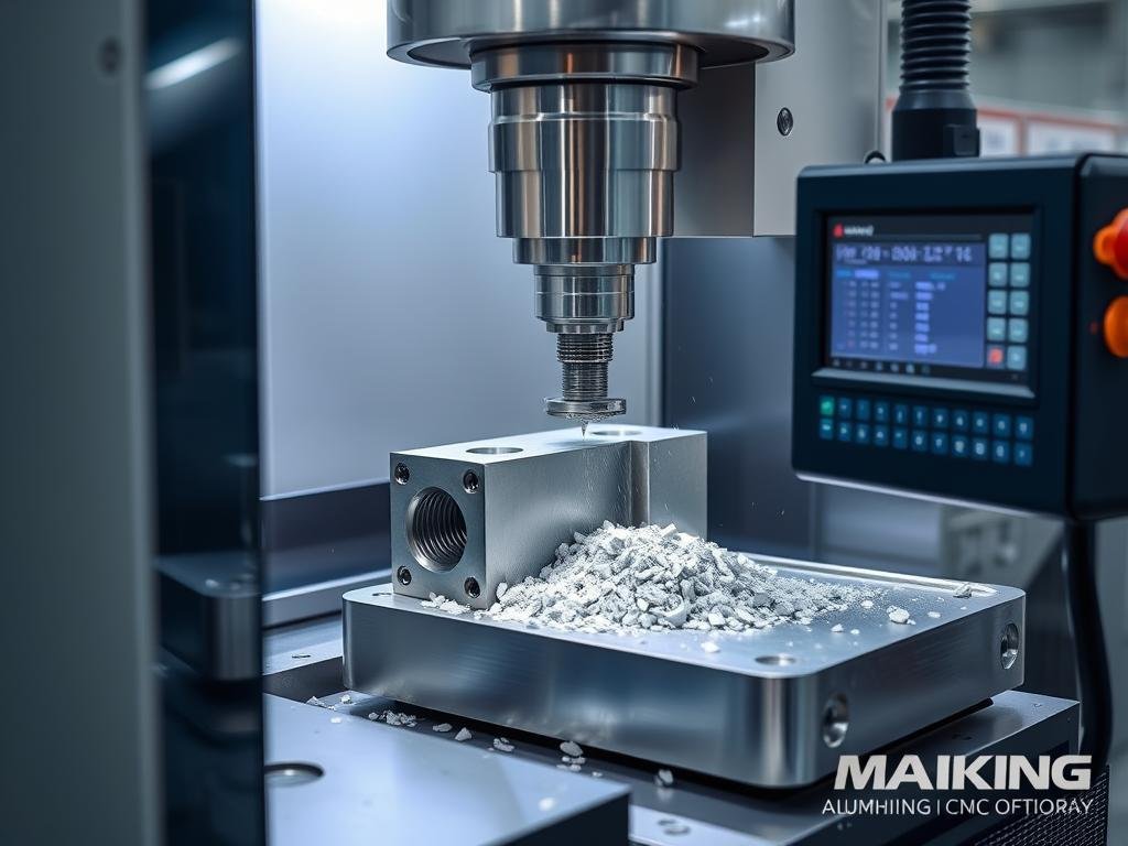 MAIKONG's CNC machining center working on aluminum forged parts
