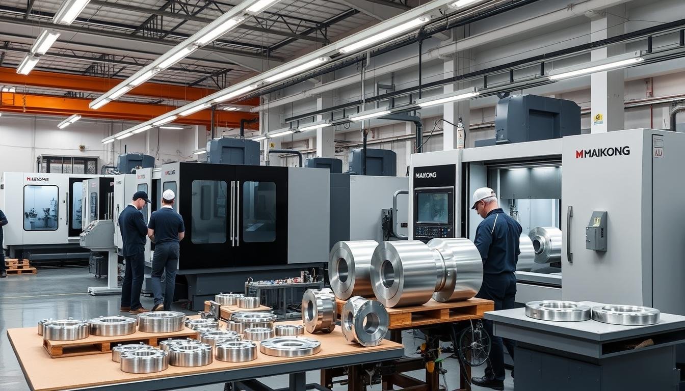 MAIKONG's advanced CNC machining facility for machined forged aluminum center production