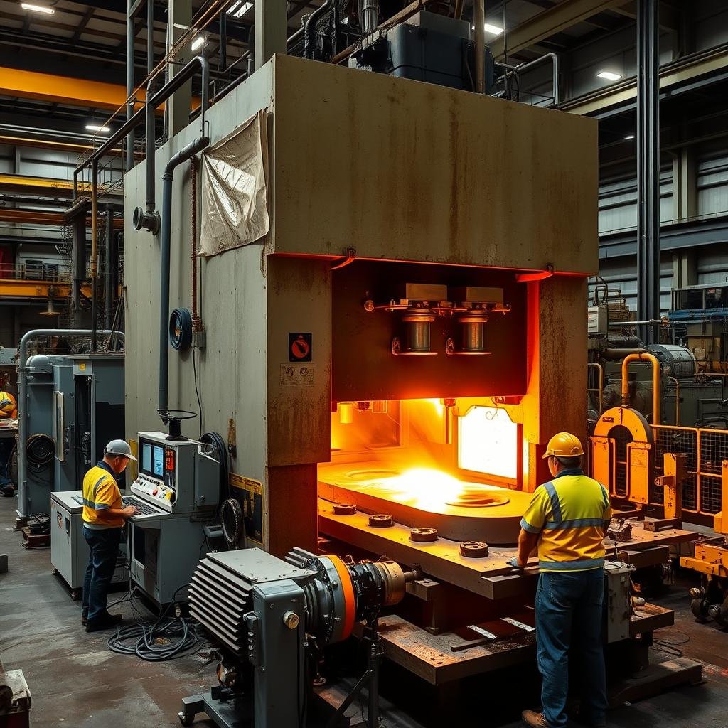 MAIKONG's aluminum forging press in operation MAIKONG's aluminum forging press in operation