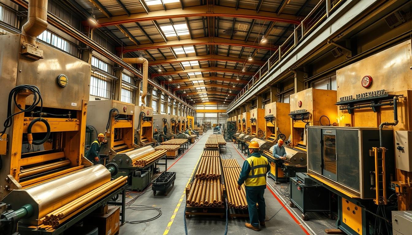 MAIKONG's brass extrusion manufacturing facility with modern equipment