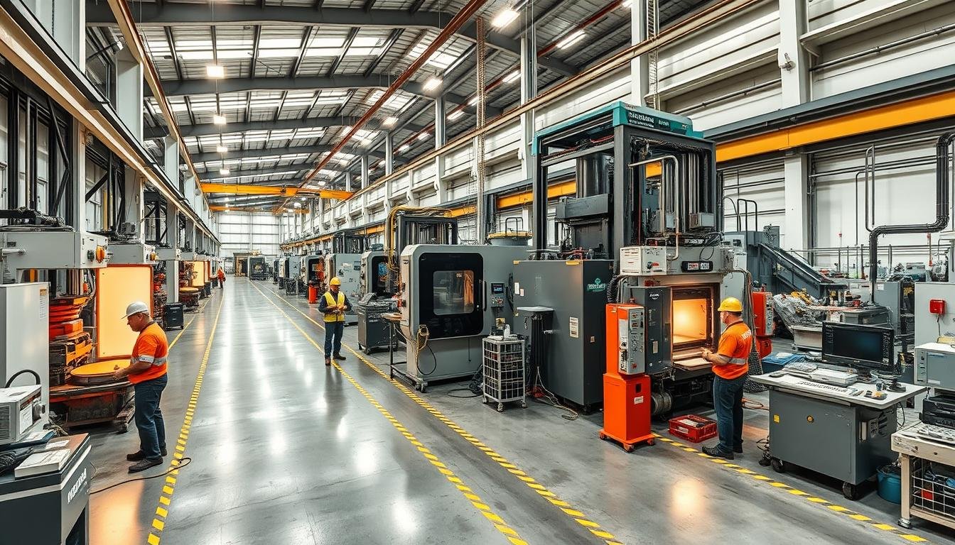 MAIKONG's comprehensive aluminum forging facility showing multiple production stages