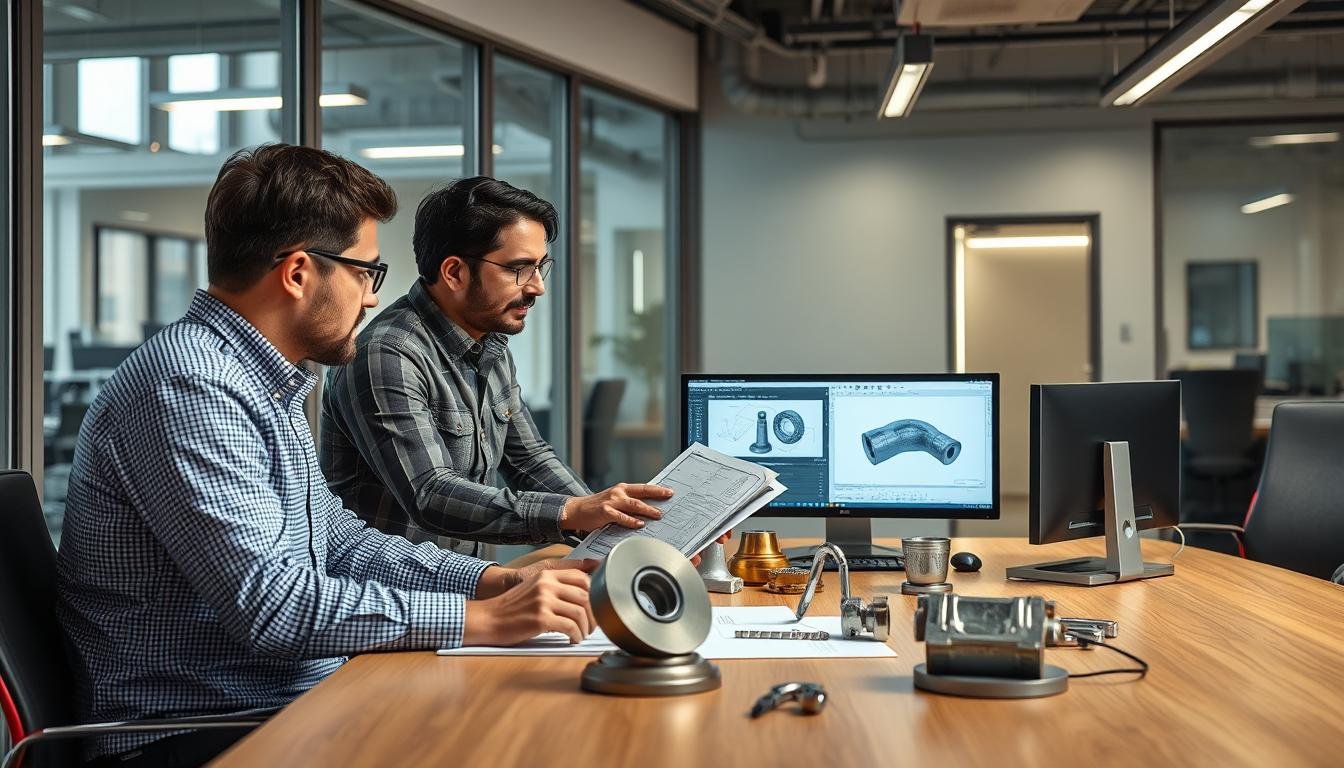 MAIKONG's engineering team discussing aluminum forging alloy solutions