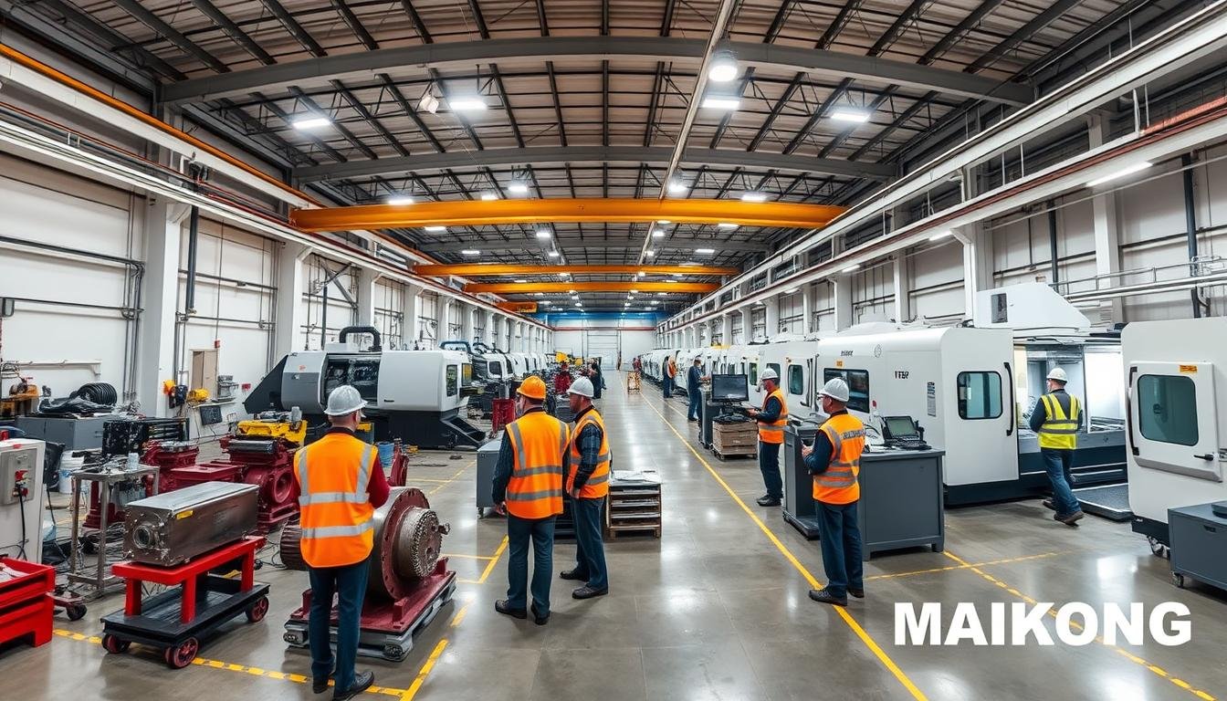 MAIKONG's manufacturing facility showing advanced equipment for both aluminum hand forged and machined processes MAIKONG's manufacturing facility showing advanced equipment for both aluminum hand forged and machined processes