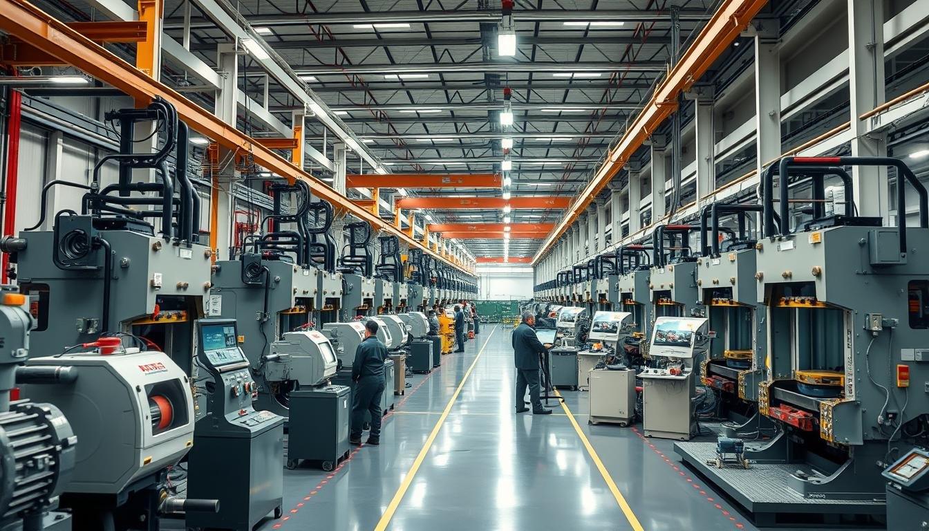 MAIKONG's manufacturing facility showing forging press production