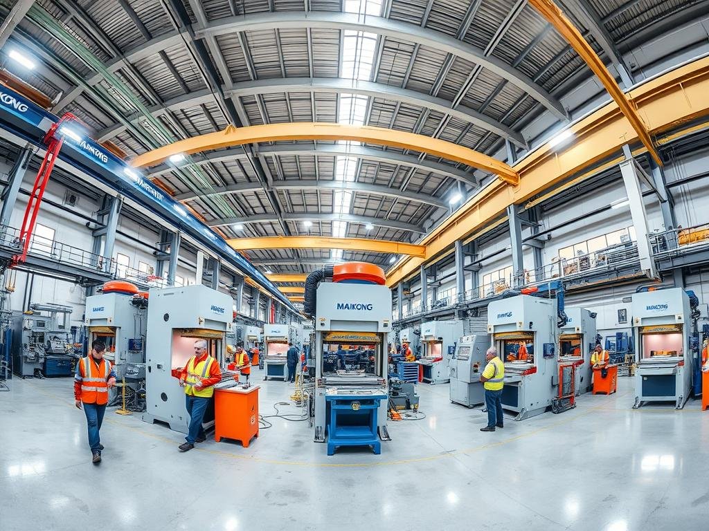 MAIKONG's manufacturing facility with multiple forging press systems