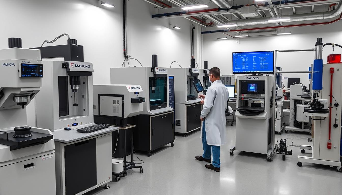 MAIKONG's quality control laboratory with advanced testing equipment for aluminum forgings