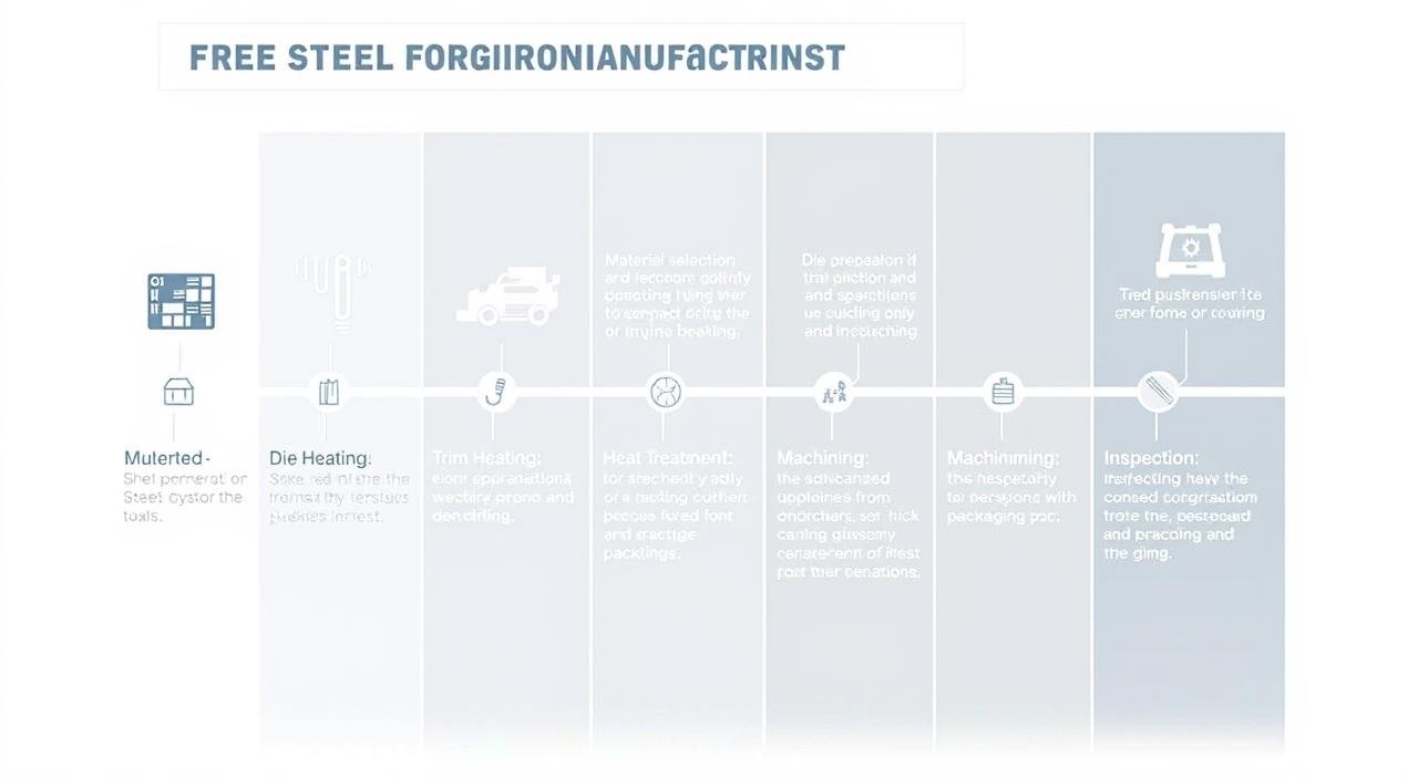 MAIKONG's steel forging manufacturing process flowchart showing each production stage