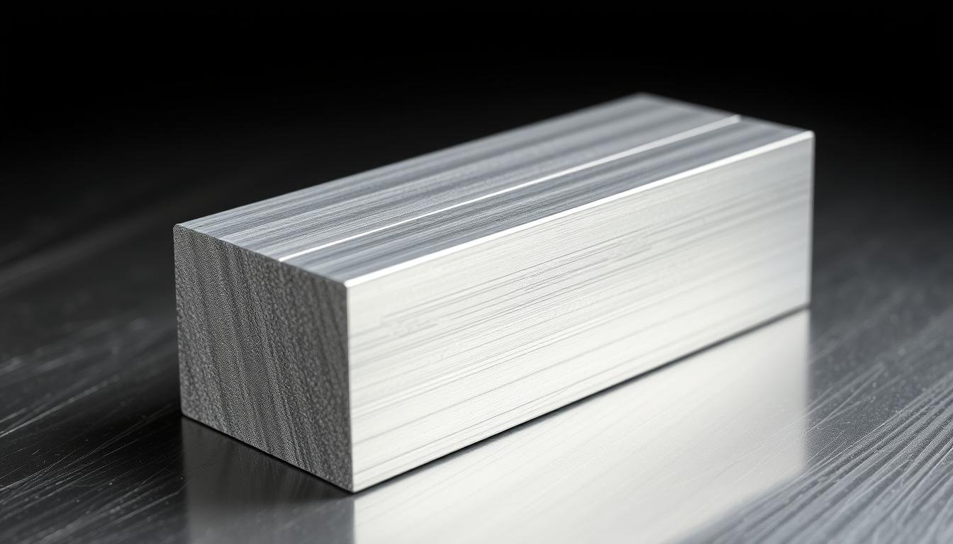 Machined aluminum forgings 7075 t6 material sample showing grain structure