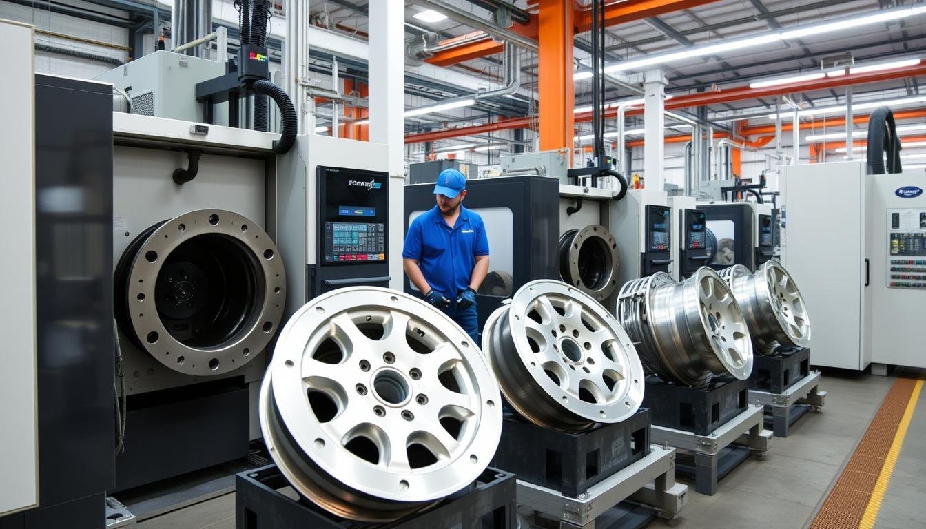Machined forged aluminum center wheel manufacturing process at MAIKONG facility