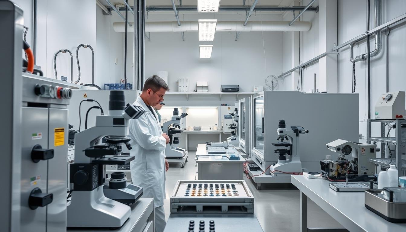 Material testing laboratory at MAIKONG analyzing aluminum alloy properties