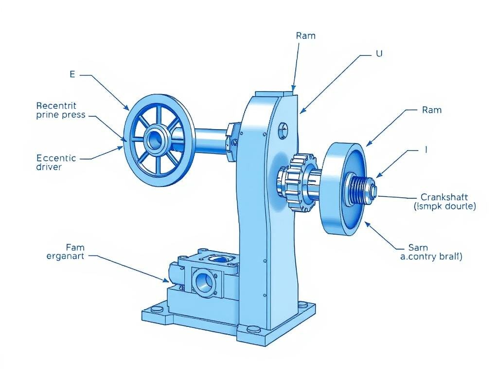 Mechanical forging press with eccentric drive system
