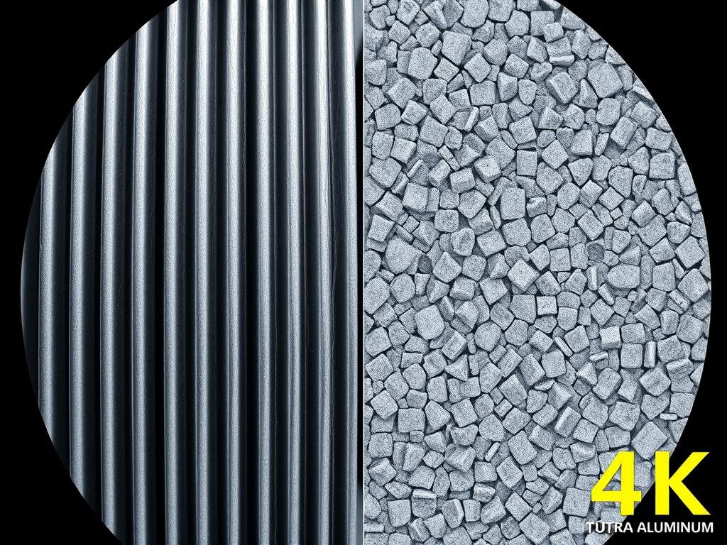 Microscopic comparison of forged vs machined aluminum grain structure Microscopic comparison of forged vs machined aluminum grain structure