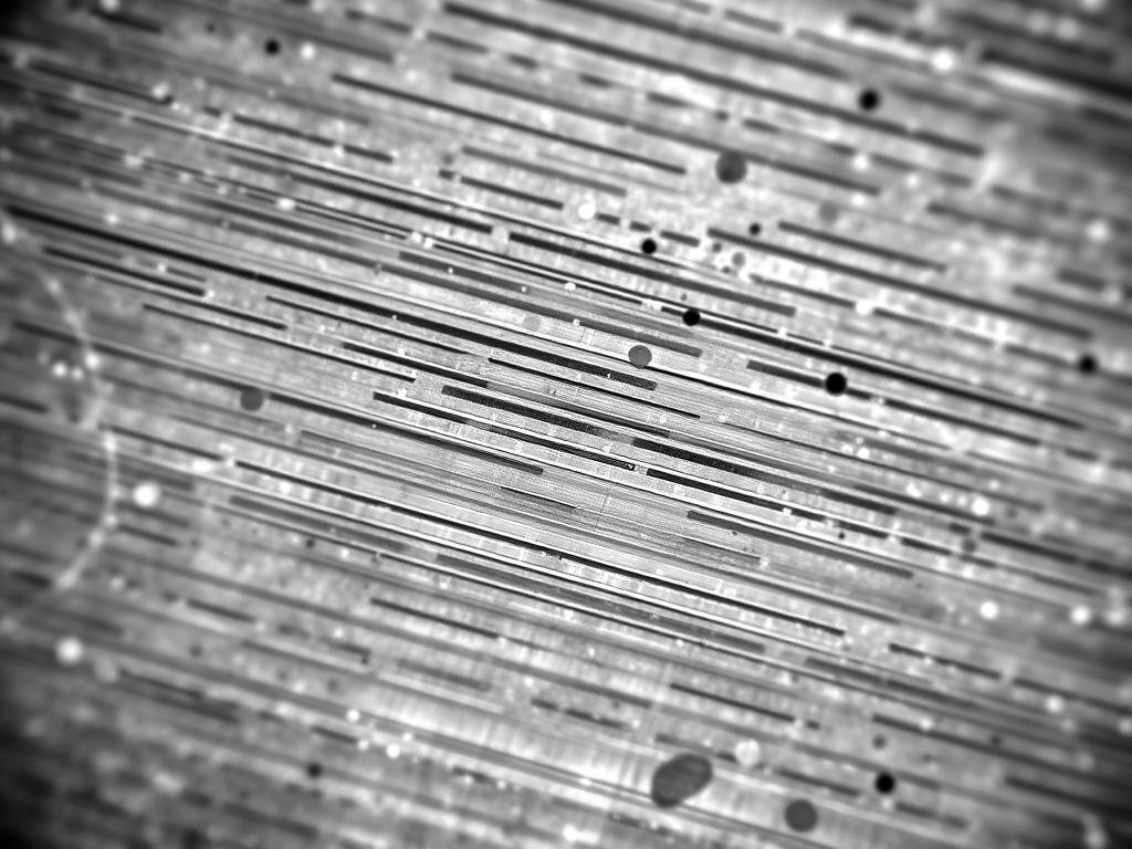 Microscopic view of aligned grain structure in forged aluminum