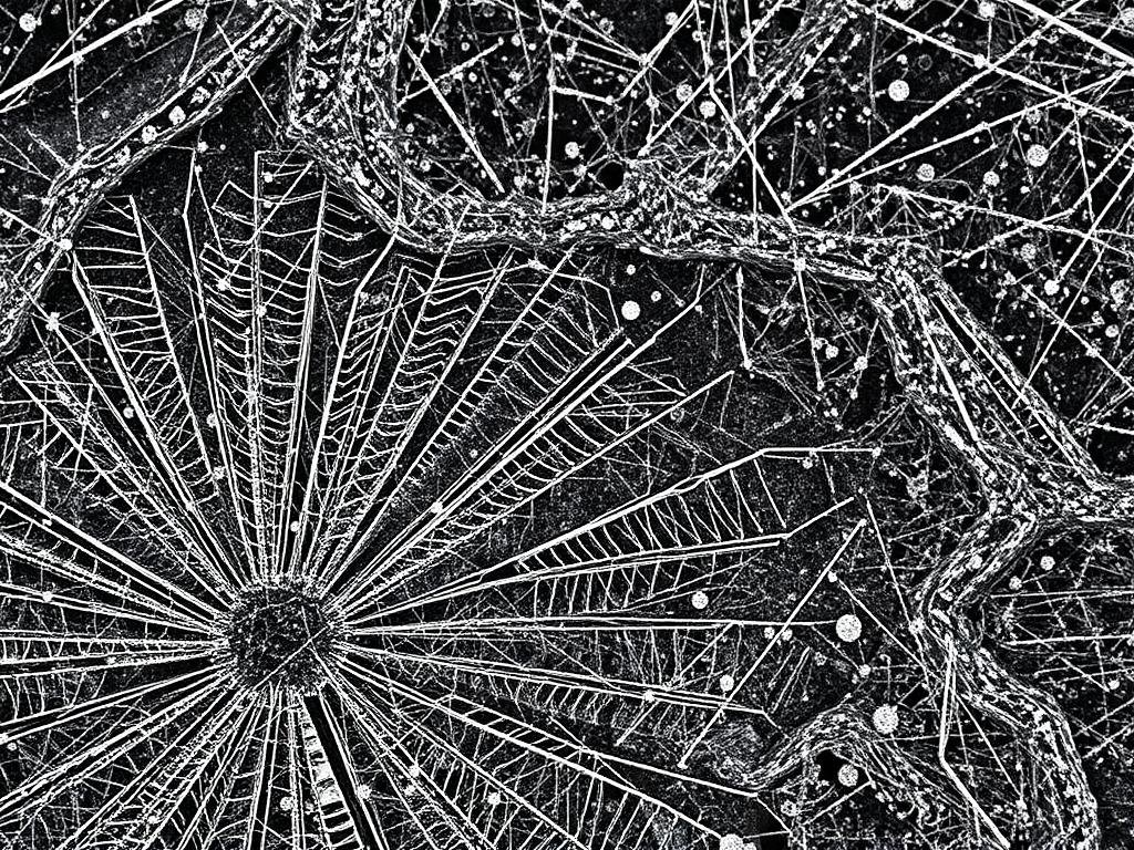 Microscopic view of steel grain structure after forging process