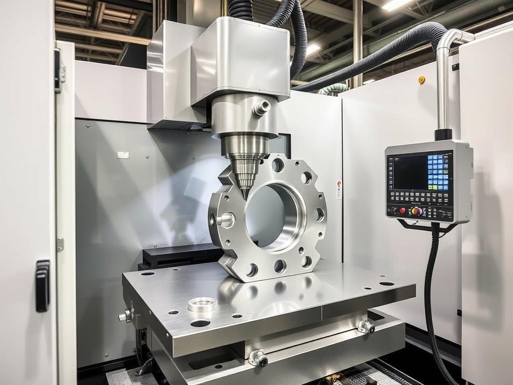 Multi-axis CNC machining center at MAIKONG processing complex aluminum forging