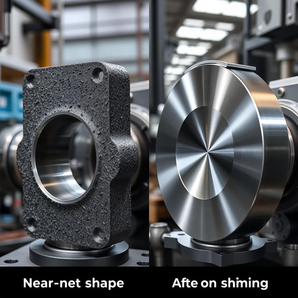 Near-net shape steel forging reducing machining requirements